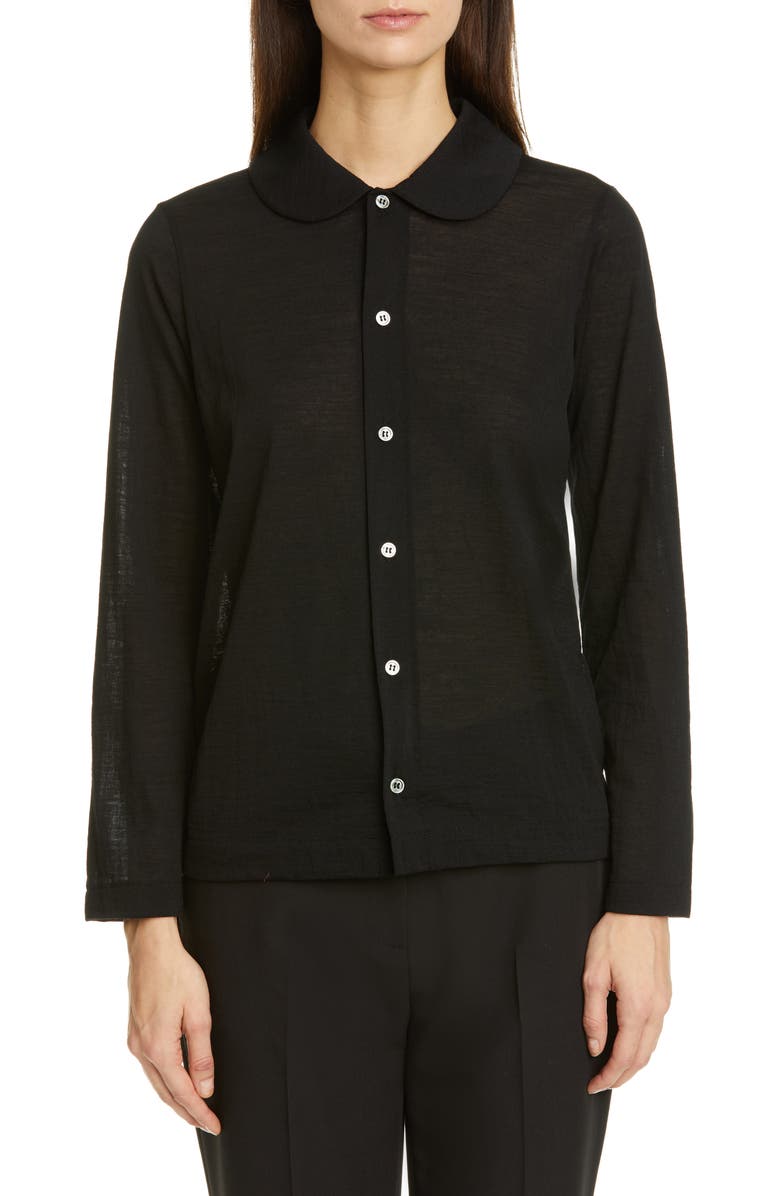 Tao Comme des Garçons Tricot Comme des Garçons Peter Pan Collar Wool Blend Cardigan, Main, color, 