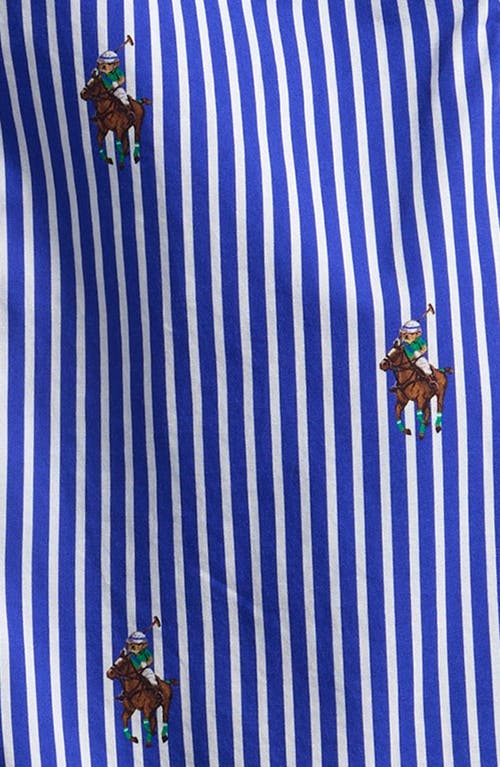 Polo Ralph Lauren Kids' Cotton Poplin Stripe Shirtdress In Blue