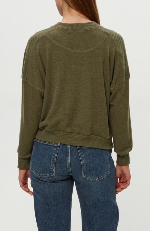 Michael Stars Marty Drop Shoulder Pullover In Green