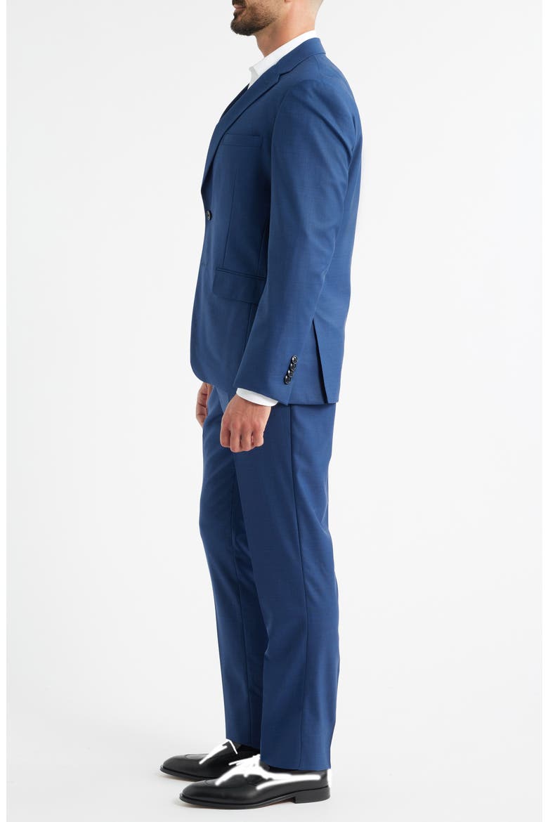 Modern Fit Medium Blue Textured Wool Blend Suit, Alternate, color, NAVY