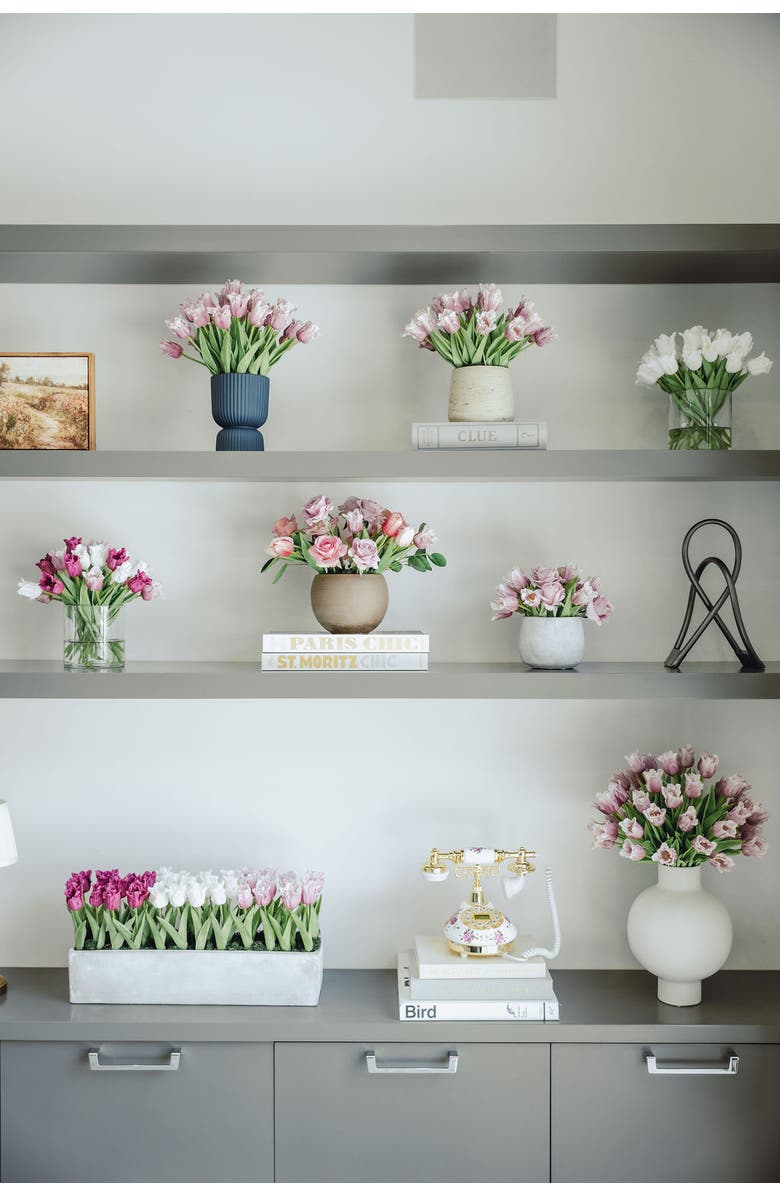 CocoBella Zelie RealTouch Tulip Arrangement, Alternate, color, Lilac