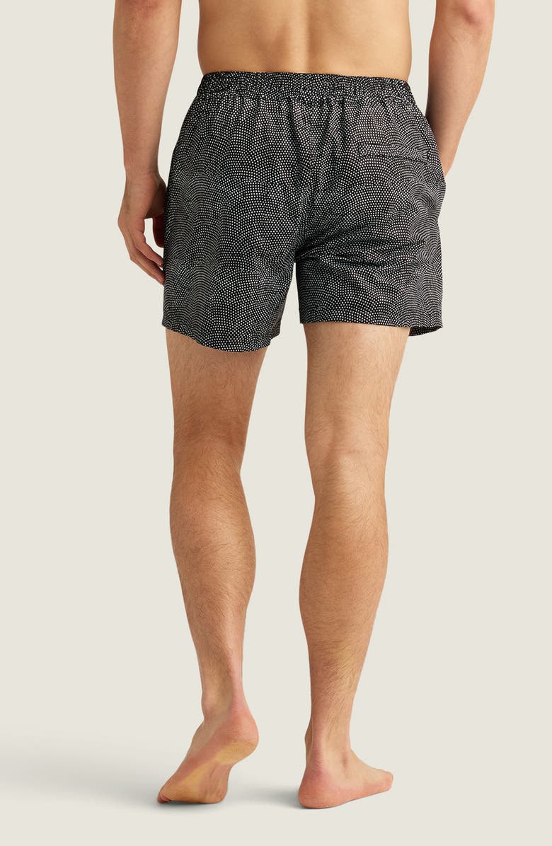 AUTO-REPLY<sup>™</sup> Sebastian Print 4-Inch Nylon Swim Trunks, Alternate, color, Black/ White Micro Dot