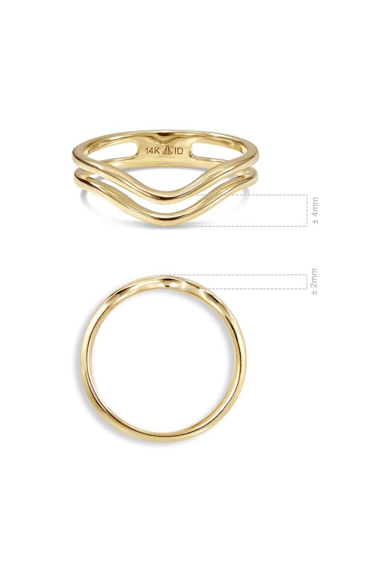 Chevron Ring in 14K Gold,4mm, Alternate, color, Yellow Gold