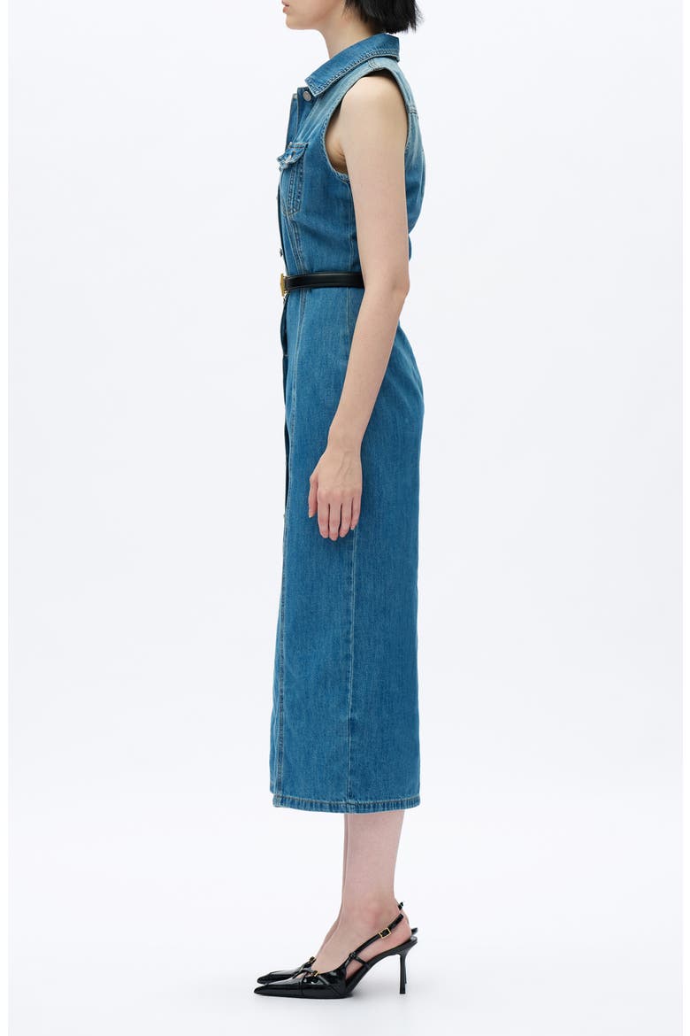 Sleeveless Denim Maxi Dress, Alternate, color, MEDIUM BLUE