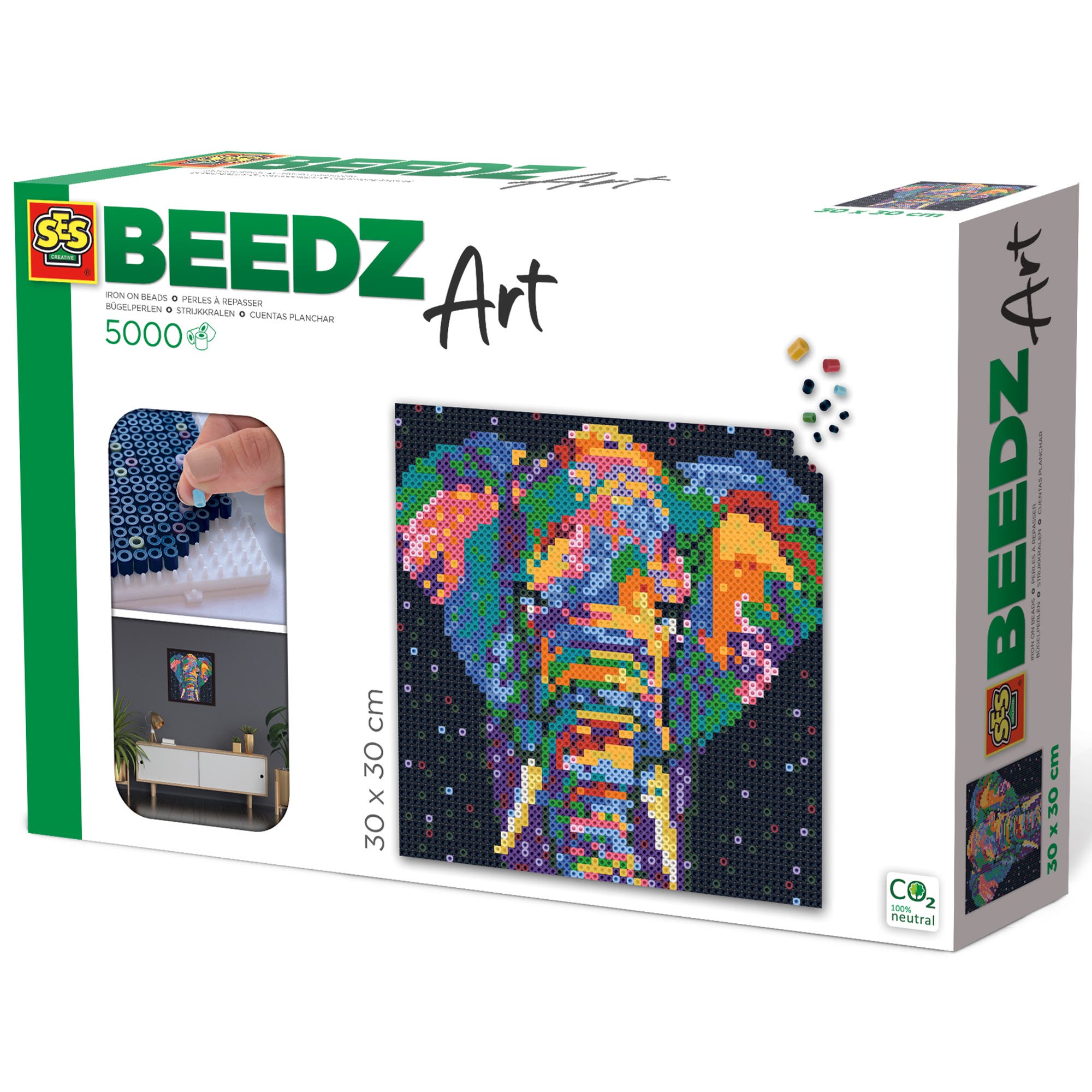 SES Creative Beedz Art Elephant Fantasy Iron on Beads Set in Multicolored 