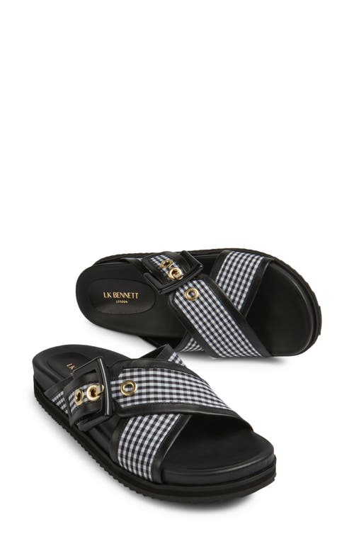 Lk Bennett Rory Slide Sandal In Black/white