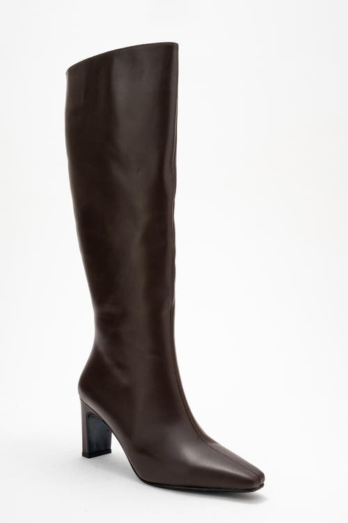 Forever & Always Shoes Velencia Leather Knee High Boot In Brown