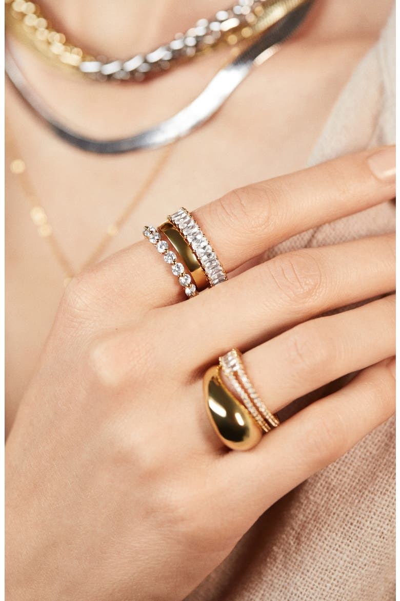 Mini Alidia Baguette Ring, Alternate, color, CLEAR