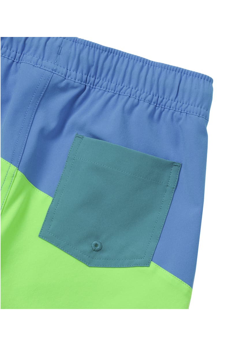 Lands' End Boys Stretch Hydroliner Sport Swim Trunk, Alternate, color, Neon Green Colorblock