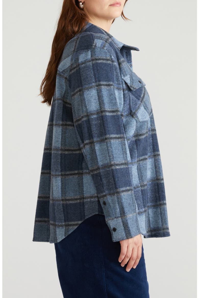 Maine Flannel Button-Up Shirt, Alternate, color, HEATHER FOG BLUE PLAID