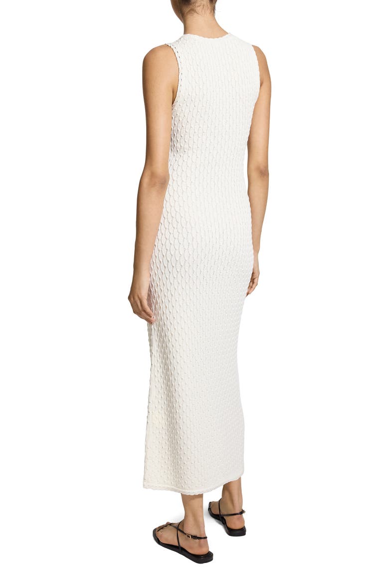 Orchard Texture Sleeveless Organic Cotton Knit Maxi Dress, Alternate, color, IVORY