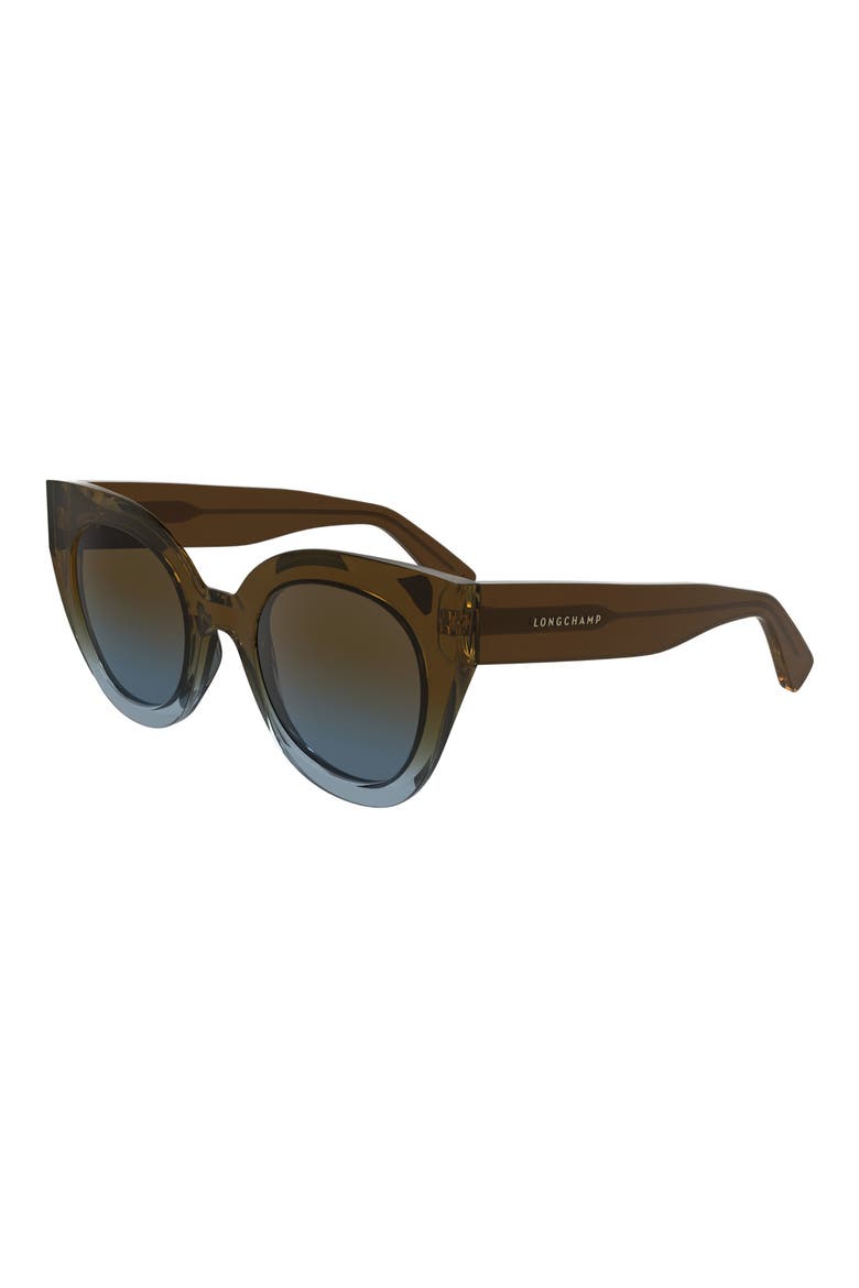 Heritage 49mm Small Round Sunglasses, Alternate, color, TRANSPARENT GRADIENT BROWN/AZU
