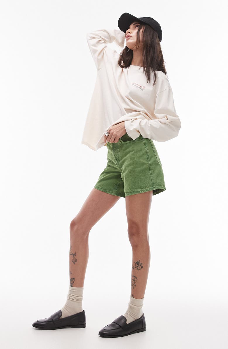 Topshop Editor Denim Shorts, Main, color,
