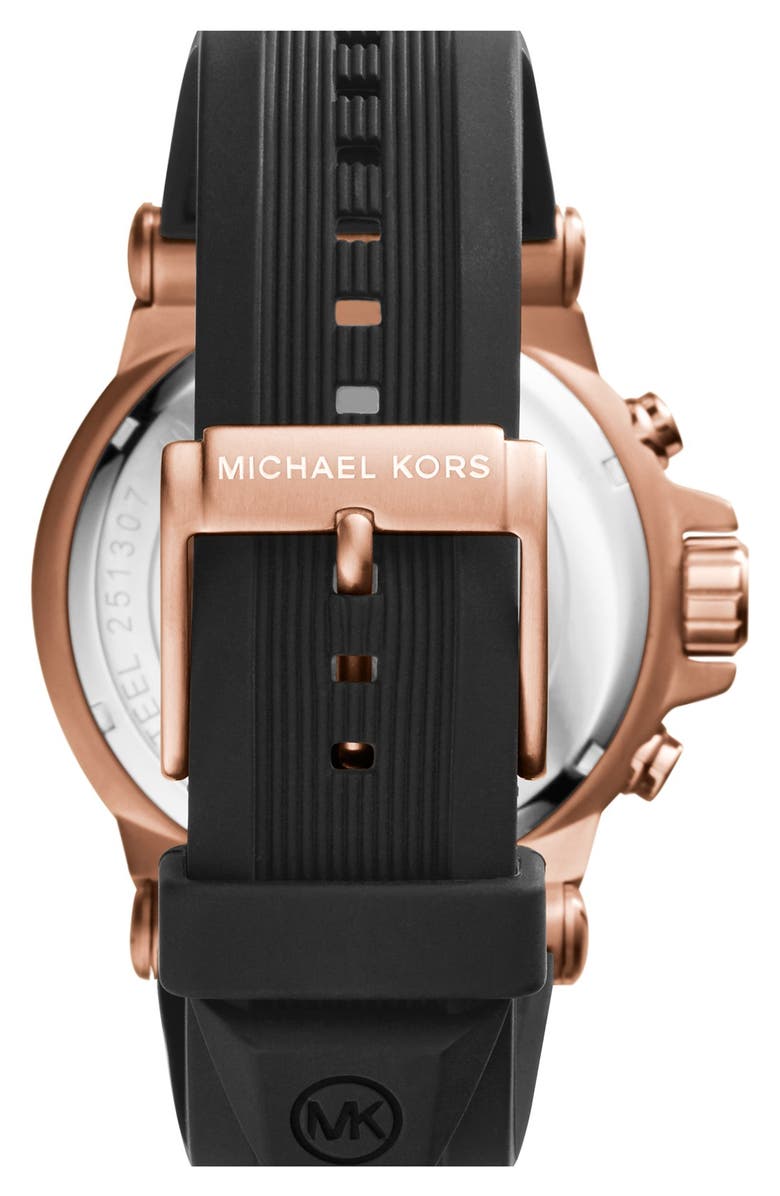 Michael Kors Chronograph Watch, 45mm, Alternate, color, Rose Gold/ Black