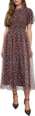 AUGUST SKY Floral Smocked Maxi Dress