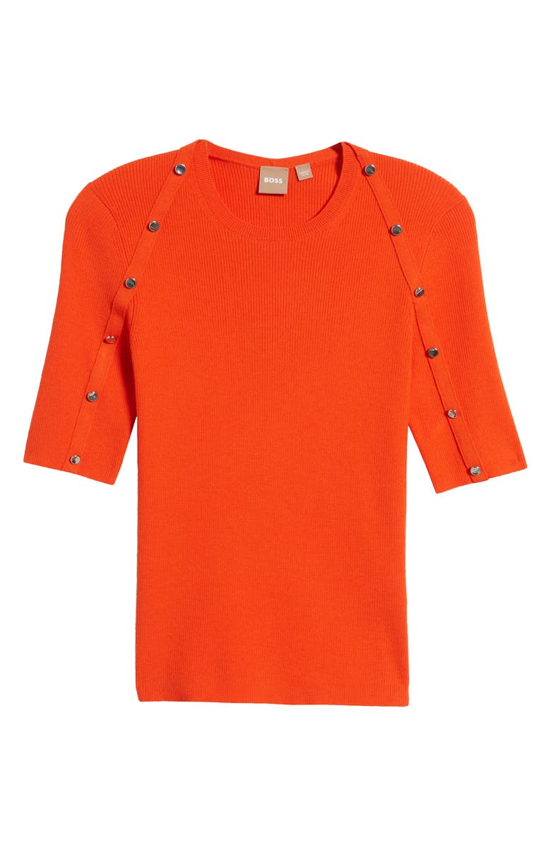 BOSS Famistosa Rib Button Accent Sweater, Alternate, color, 