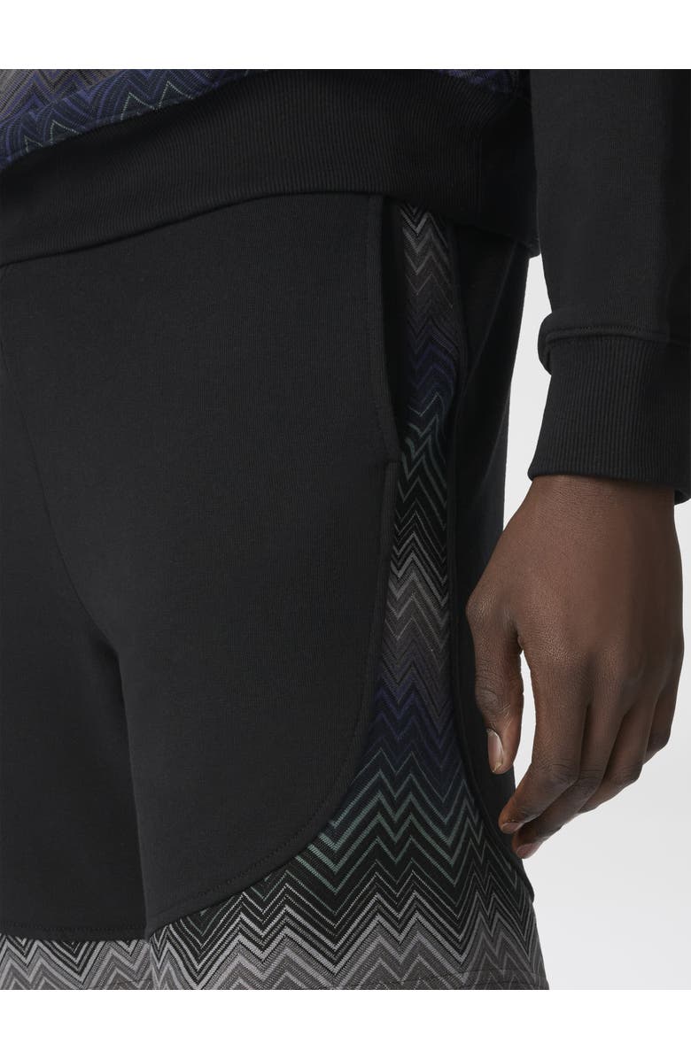 Missoni Fleece Shorts With Zigzag Insert, Alternate, color, Black