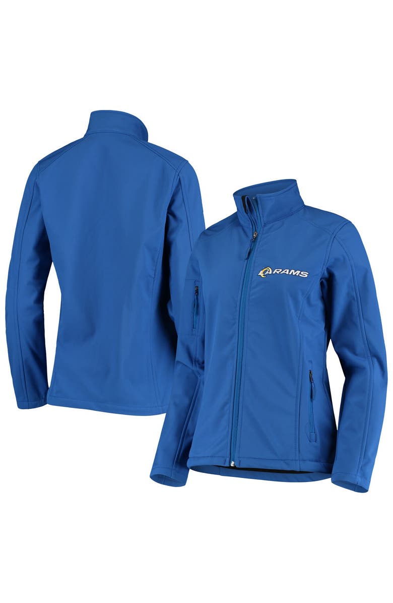DUNBROOKE Women's Royal Los Angeles Rams Full-Zip Sonoma Softshell Jacket, Main, color, Royal