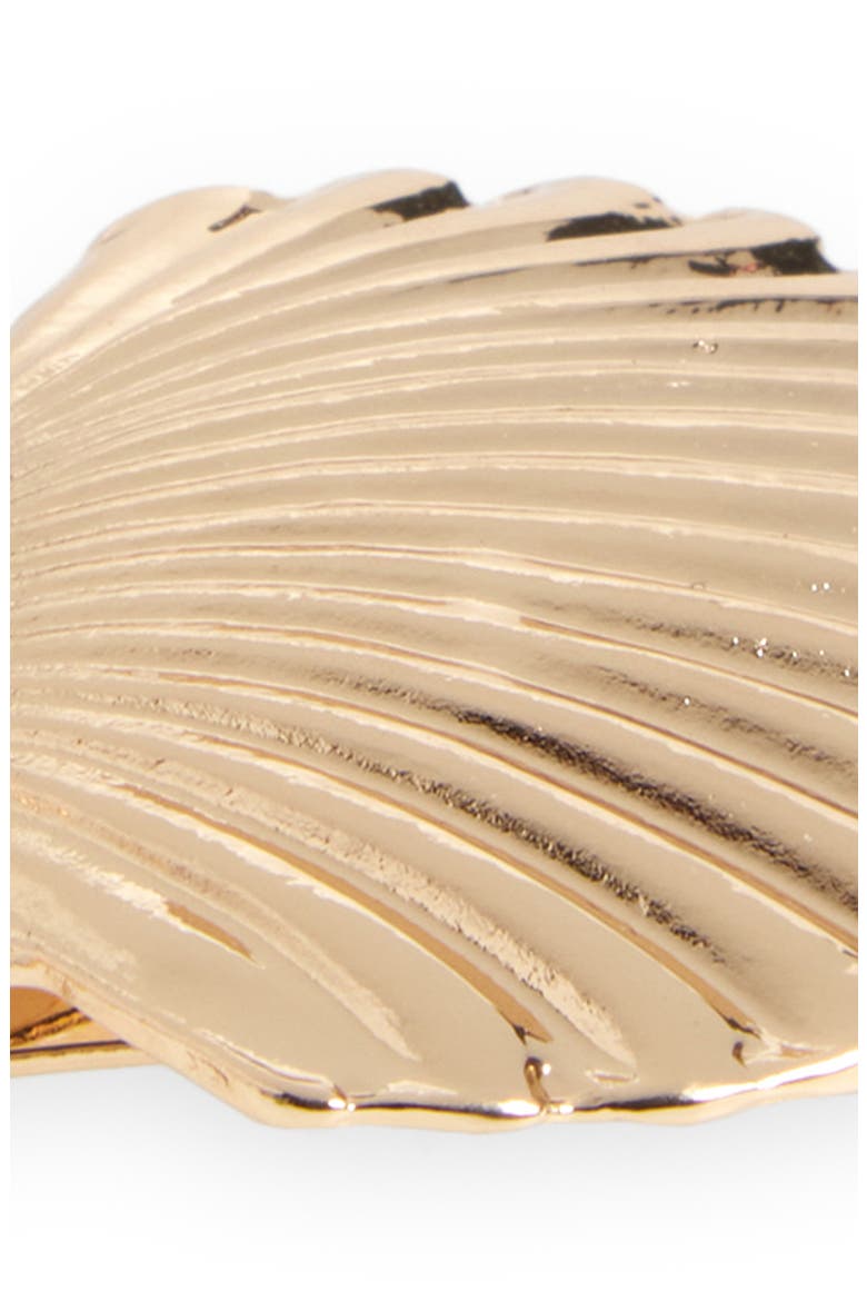 Metal Shell Barrette, Alternate, color, GOLD