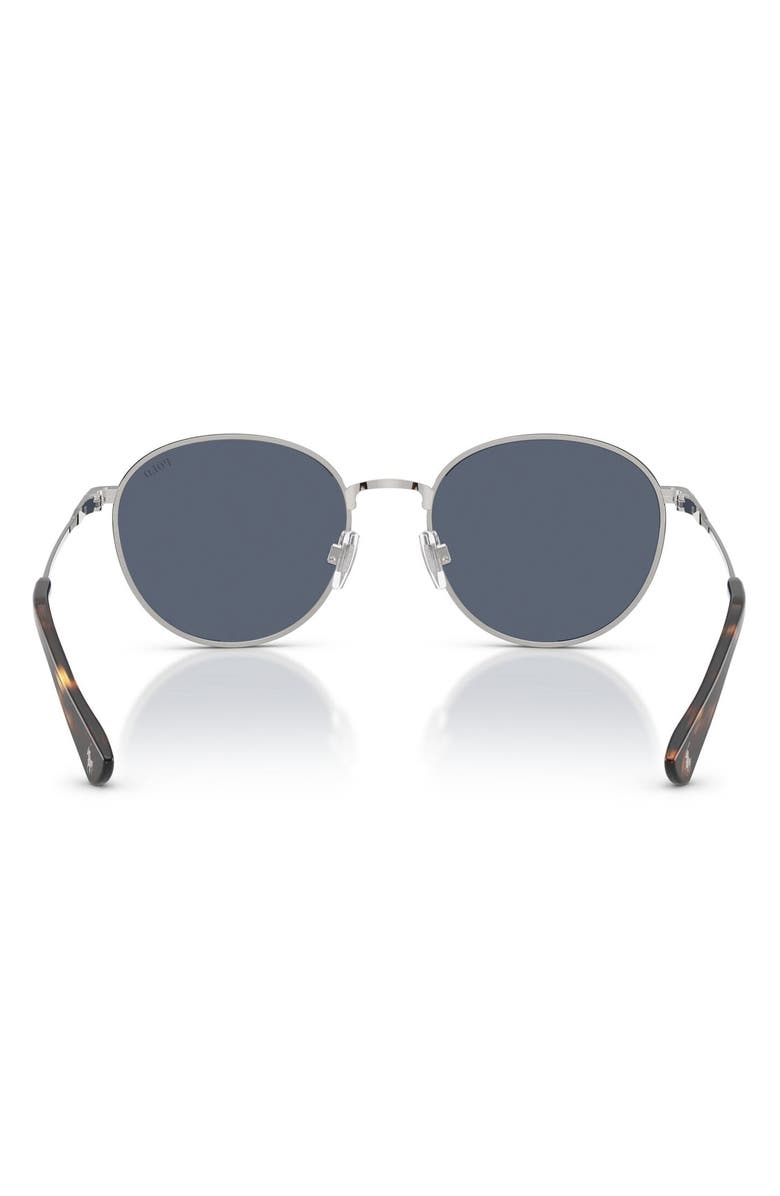 Polo Ralph Lauren 53mm Phantos Sunglasses, Alternate, color, Brushed Silver / Dark Blue