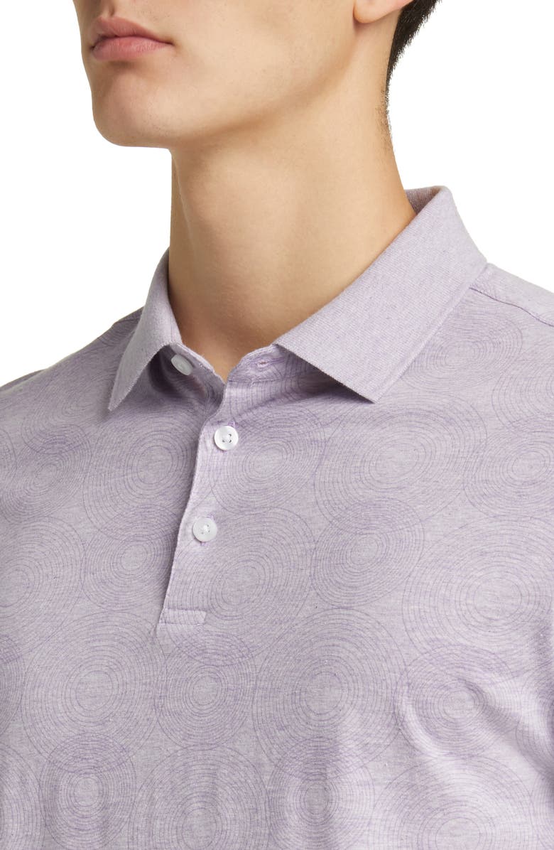 Robert Barakett Twain Medallion Print Polo, Alternate, color, Purple