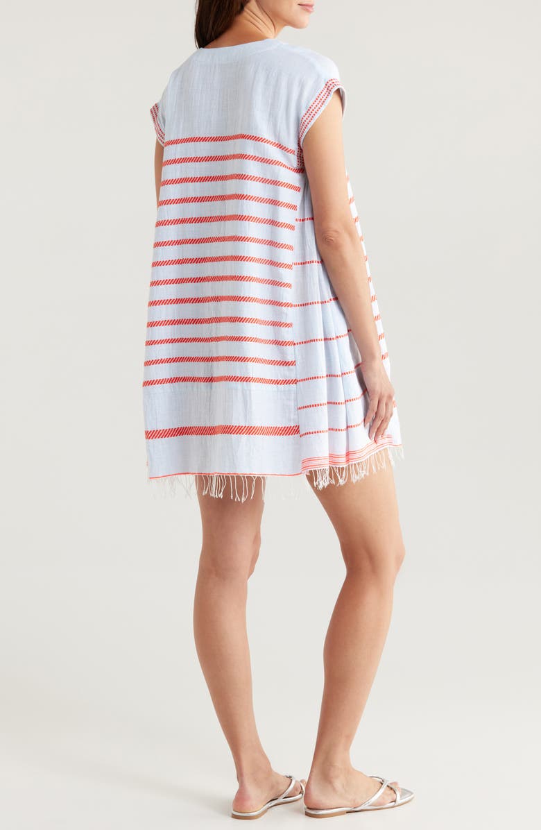 lemlem Elina Mixed Stripe Cotton Blend Caftan, Alternate, color, 