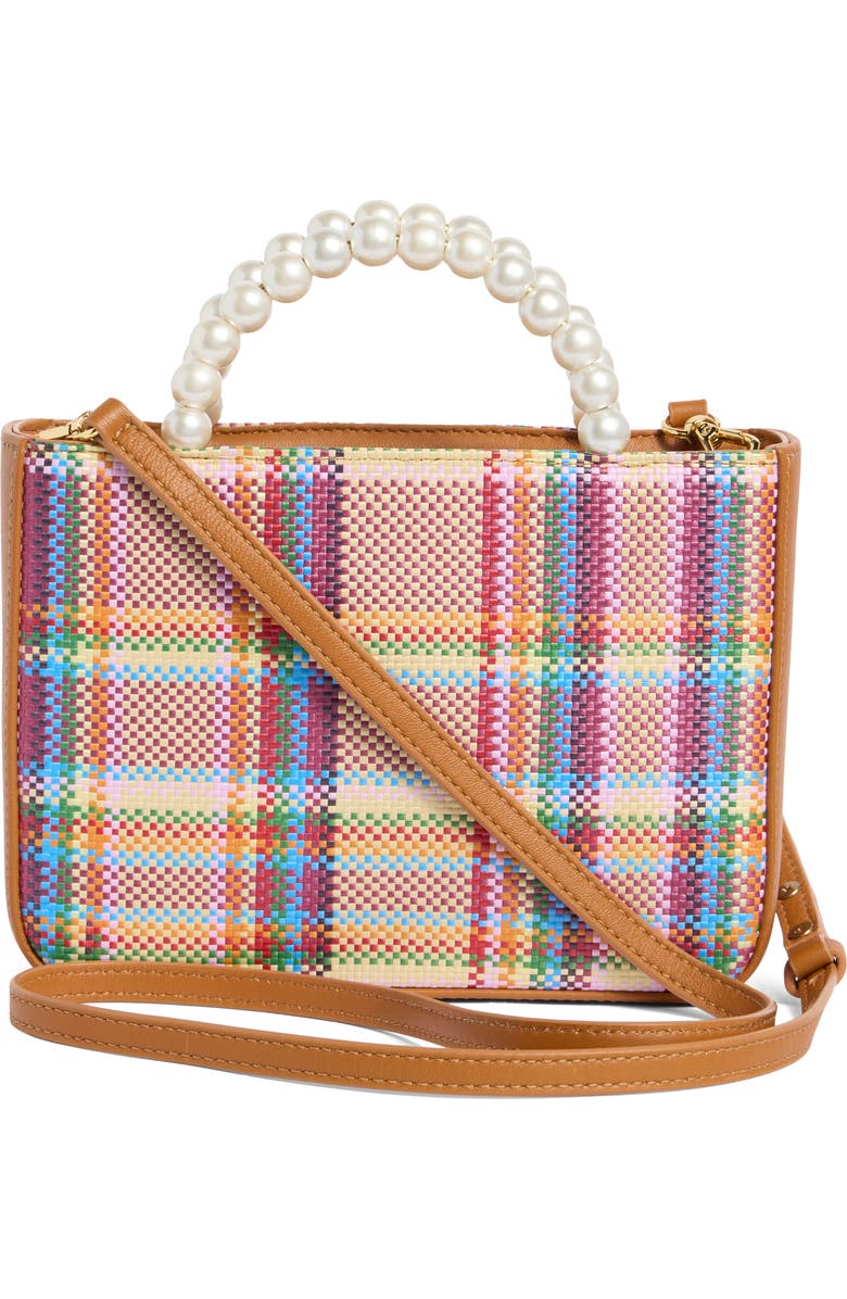 Lele Sadoughi Mini Maya Raffia Tote, Alternate, color, Picnic Plaid