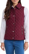 Jones New York Quilted Faux Leather Trim Vest
