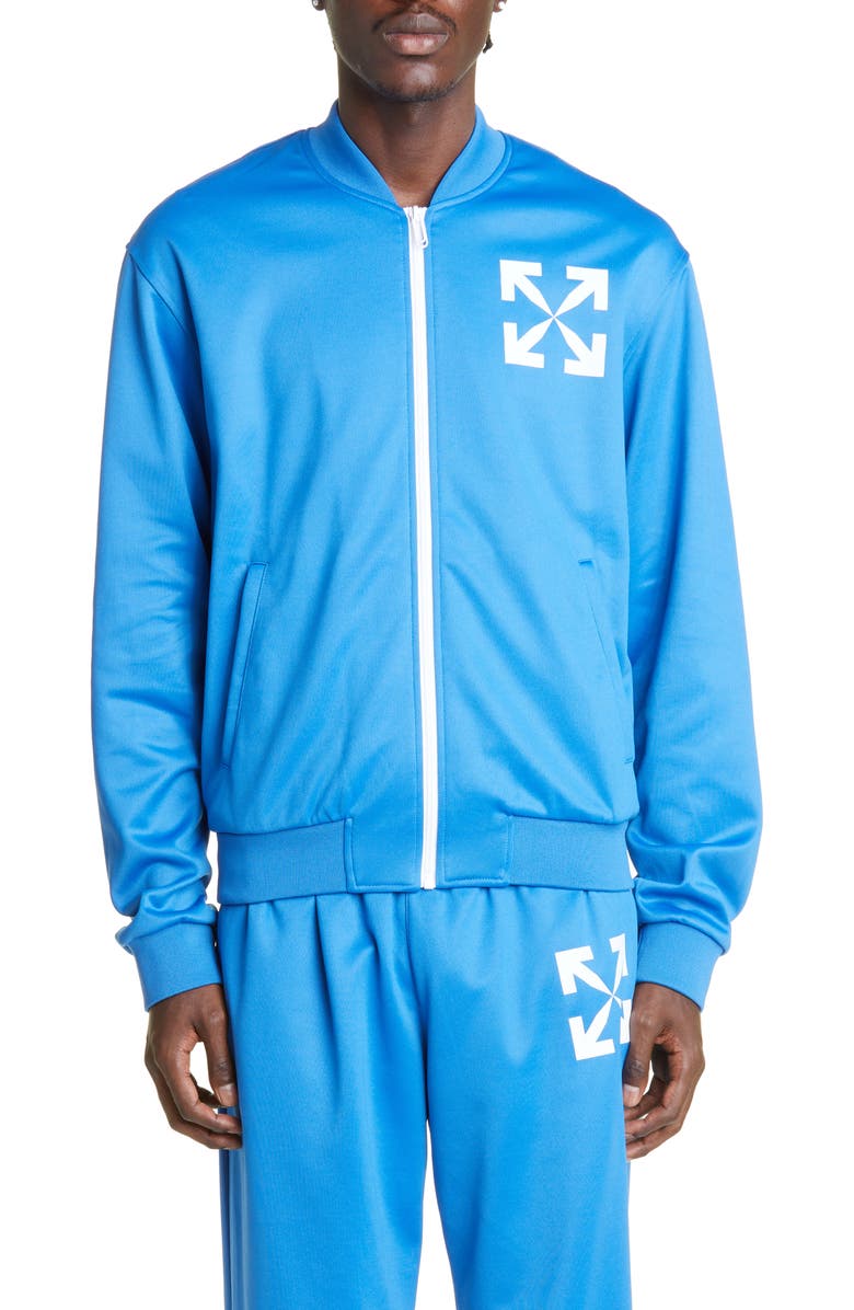 Off-White Single Arrow Track Bomber Jacket, Main, color, 