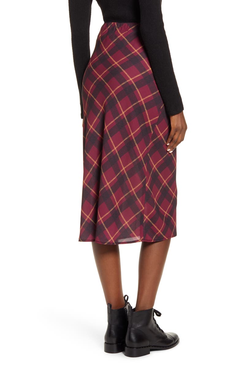 Band of Gypsies Plaid Midi Slip Skirt, Alternate, color, 