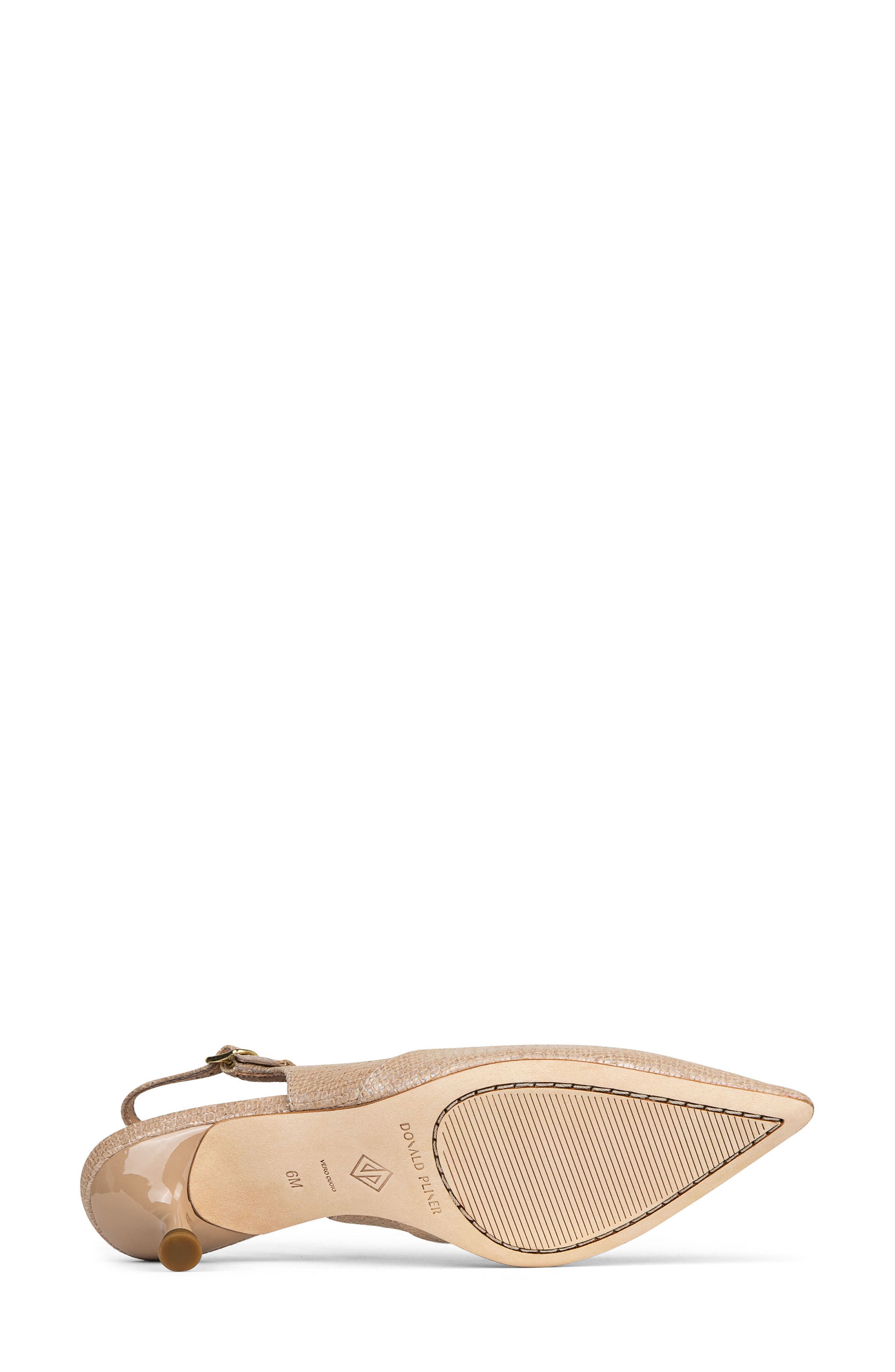 Sodashi Snakeskin Embossed Pointed Toe Slingback Pump, Alternate, color, SAND