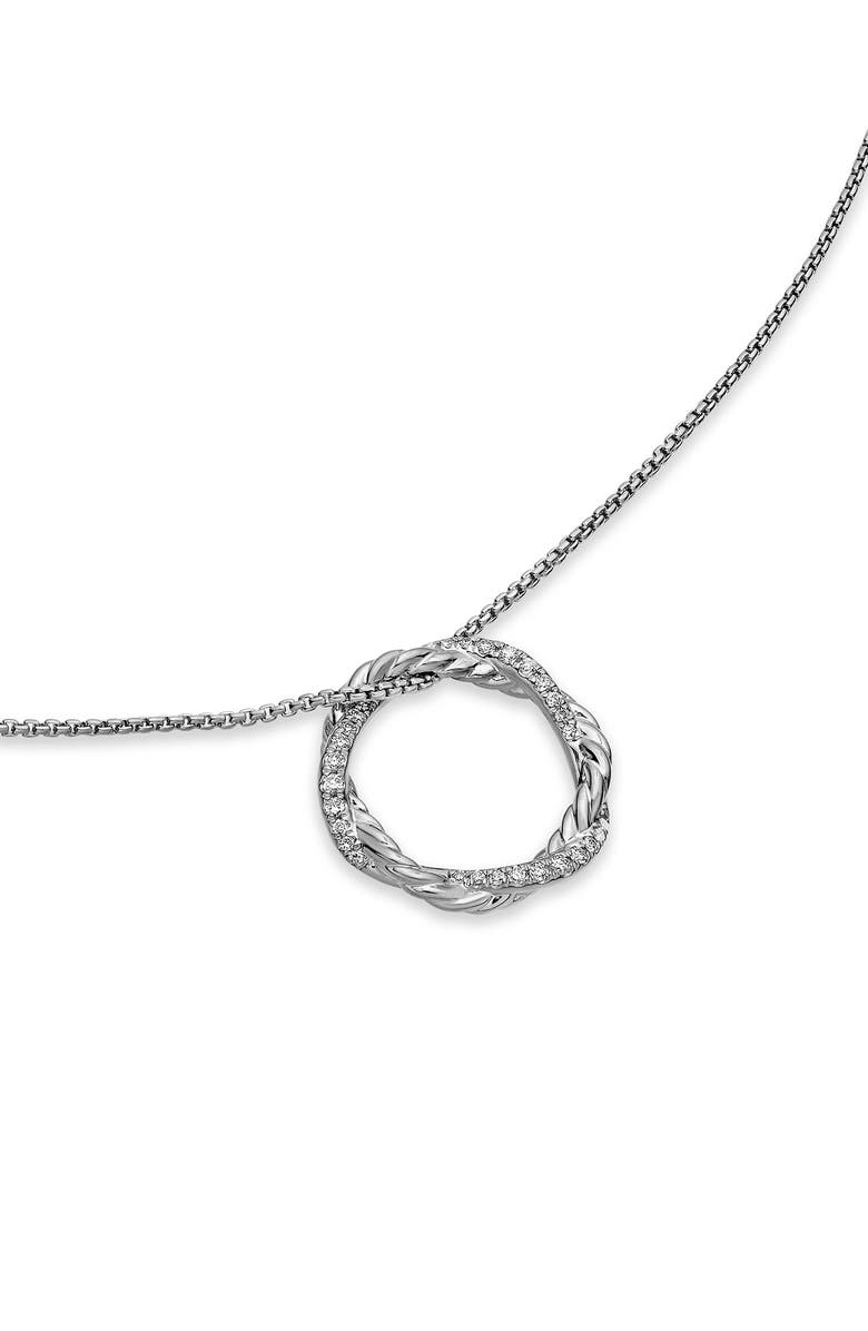 David Yurman Petite Infinity Pendant Necklace with Pavé Diamonds, Alternate, color, Diamond/ Silver