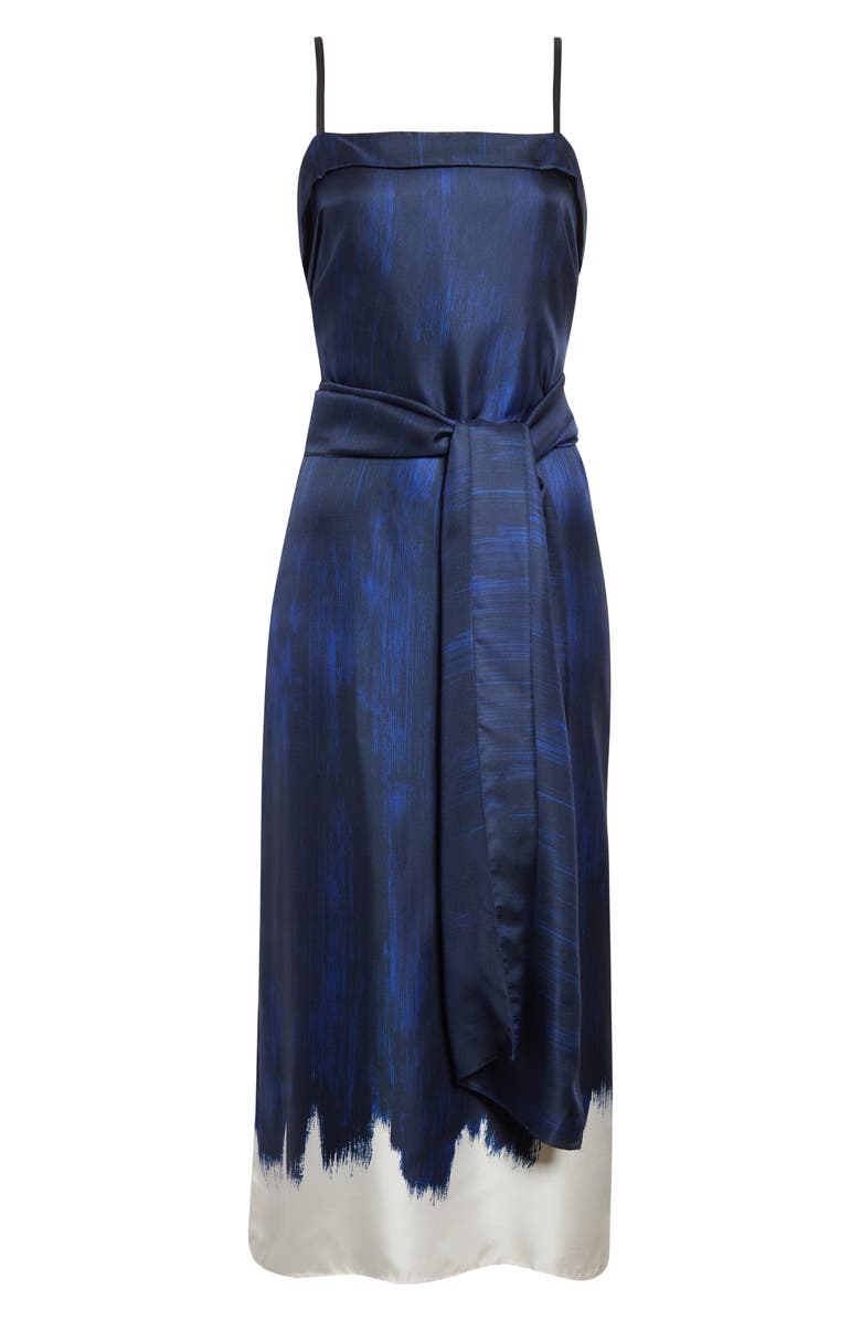 Proenza Schouler Amaya Abstract Print Long Sleeve Silk Shirtdress, Alternate, color, Cobalt Multi