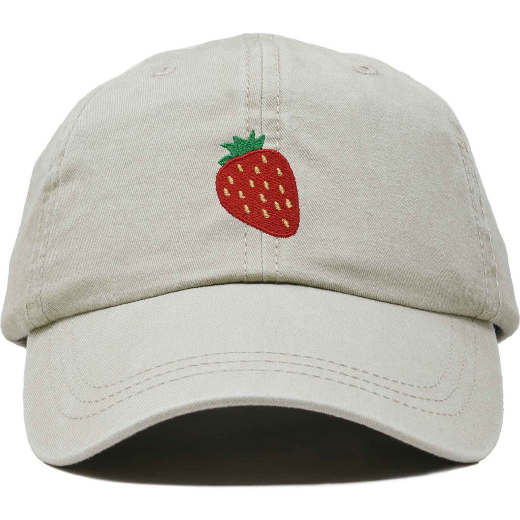 Dalix Strawberry Hat In Washed Stone White