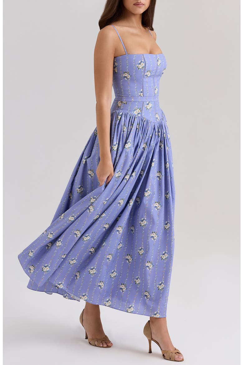 house of cb ysabella floral maxi dress House OF CB Ysabella Panelled Cotton Midi Dress