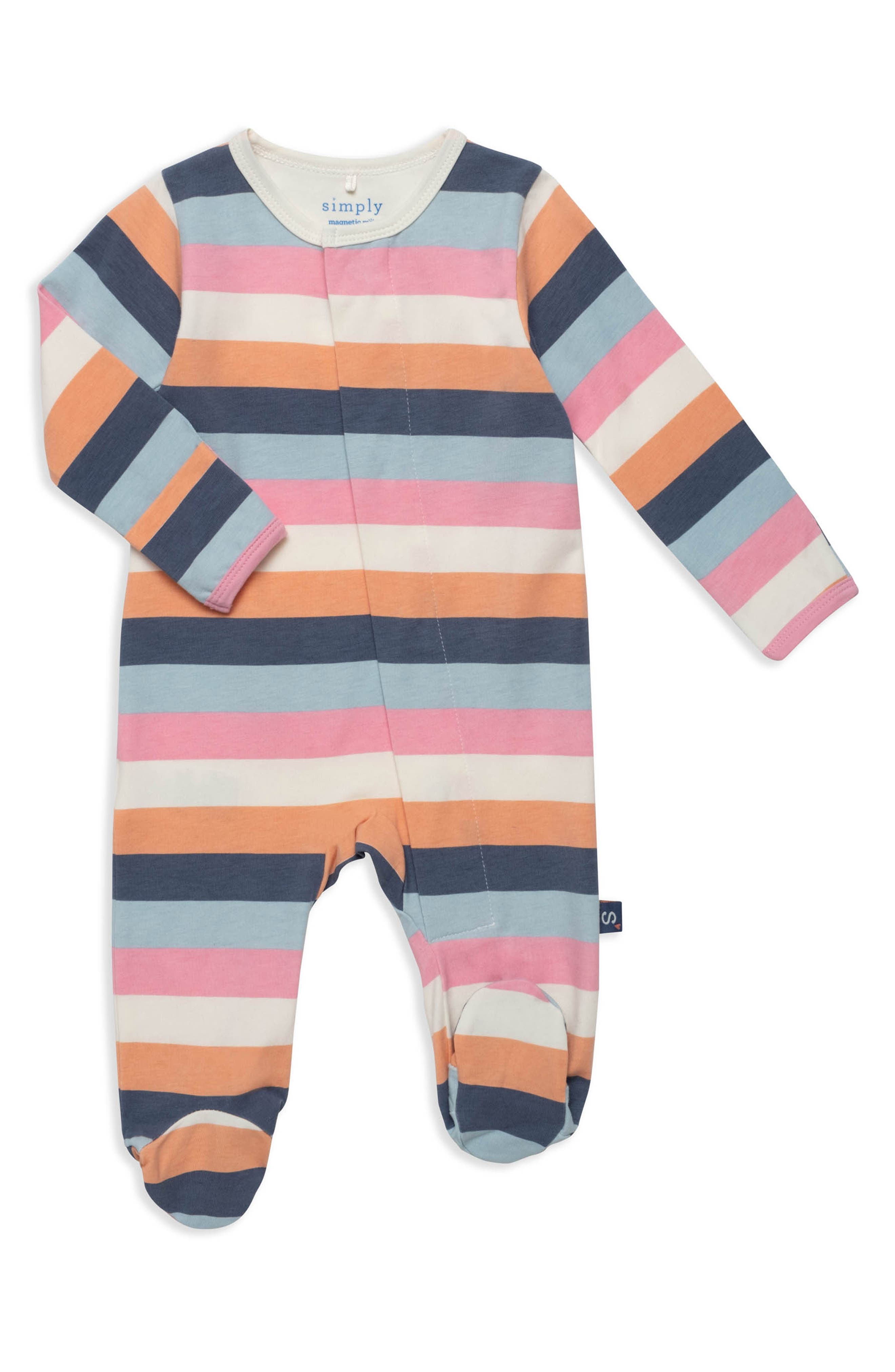 Magnetic Me Stripe Organic Cotton Blend Magnetic Footie