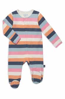 Magnetic Me Stripe Organic Cotton Blend Magnetic Footie
