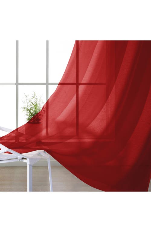 Dainty Home Set Of 2 Sheer Curtain Panels In Red