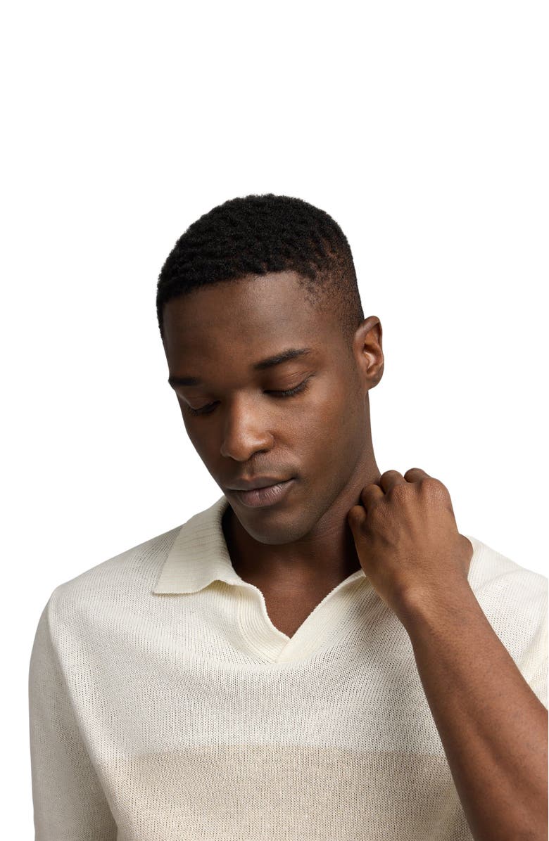 Onia Silk Linen Short Sleeve Johnny Polo, Alternate, color, 