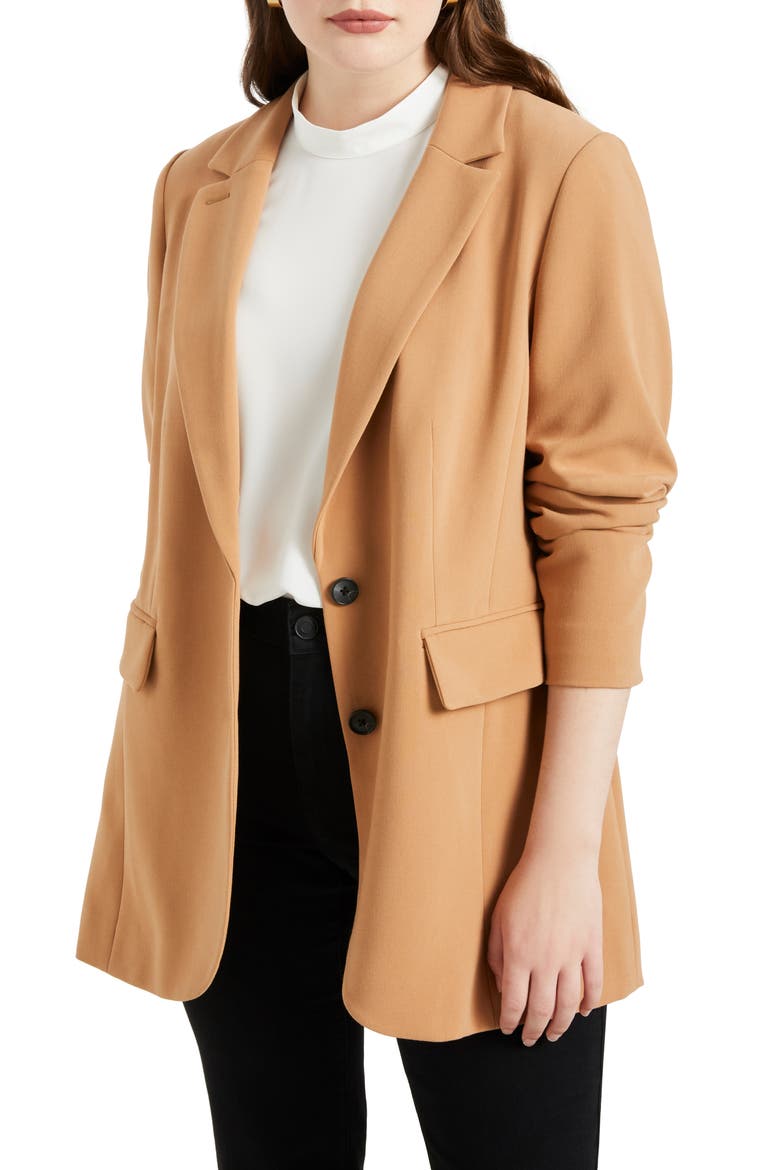 The 365 Semi Stretch Two Button Blazer, Main, color, BISCUIT