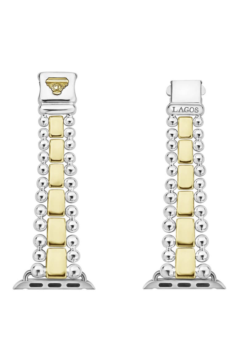 Smart Caviar Sterling Silver & 18K Gold Band for Apple Watch®, Main, color, SILVER/ GOLD