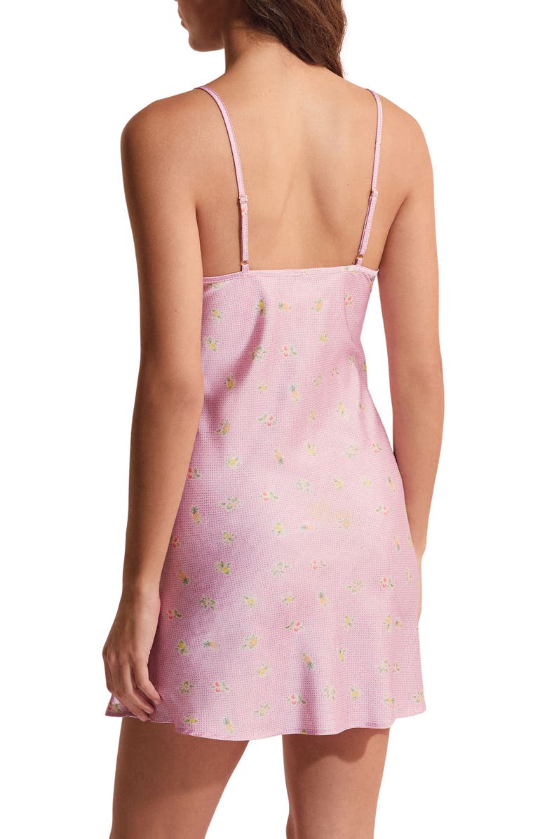 Etam Baie Floral Ruffle Trim Nightgown, Alternate, color, Imp Fond Rose