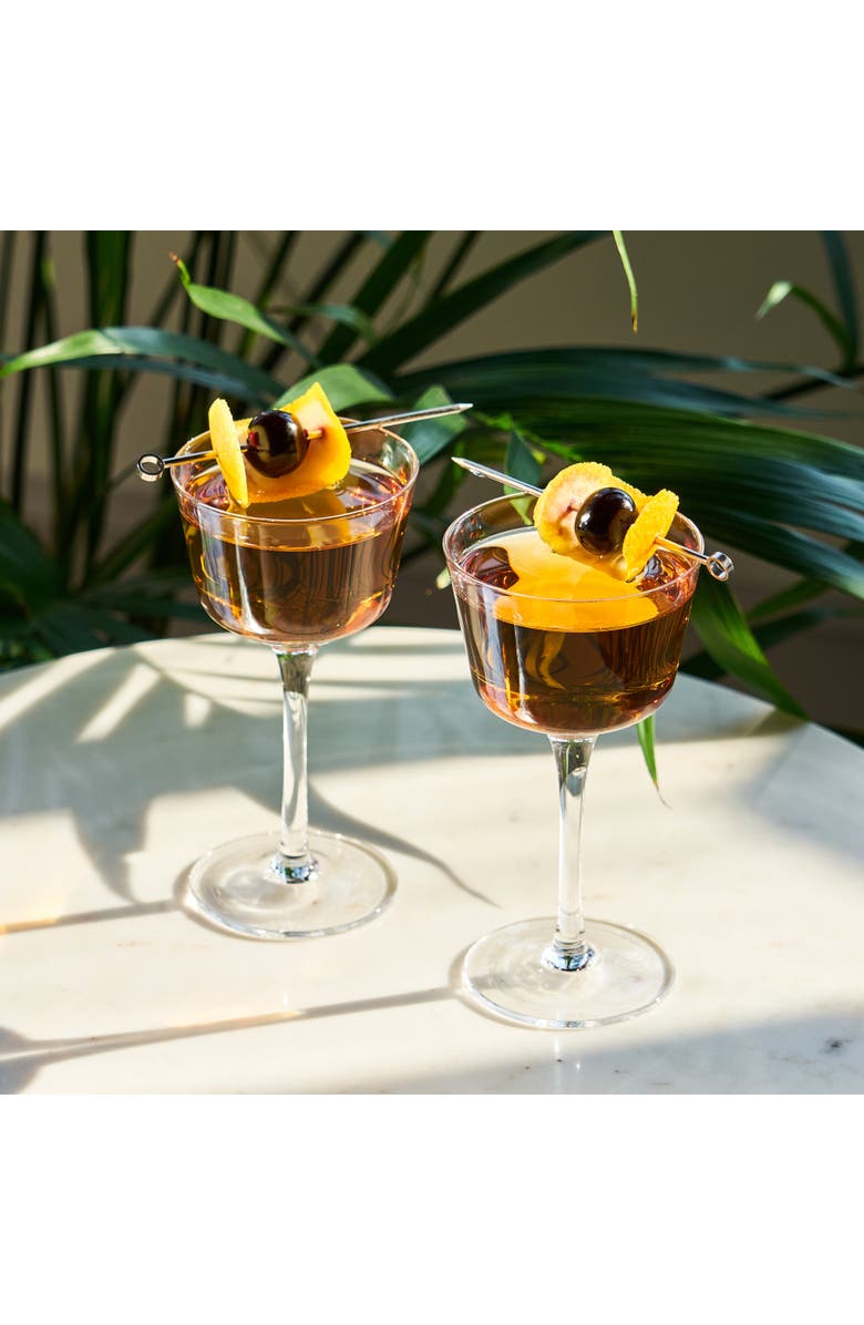 Viski Raye Crystal Angled Nick & Nora Glasses Set of 2, Alternate, color, Clear