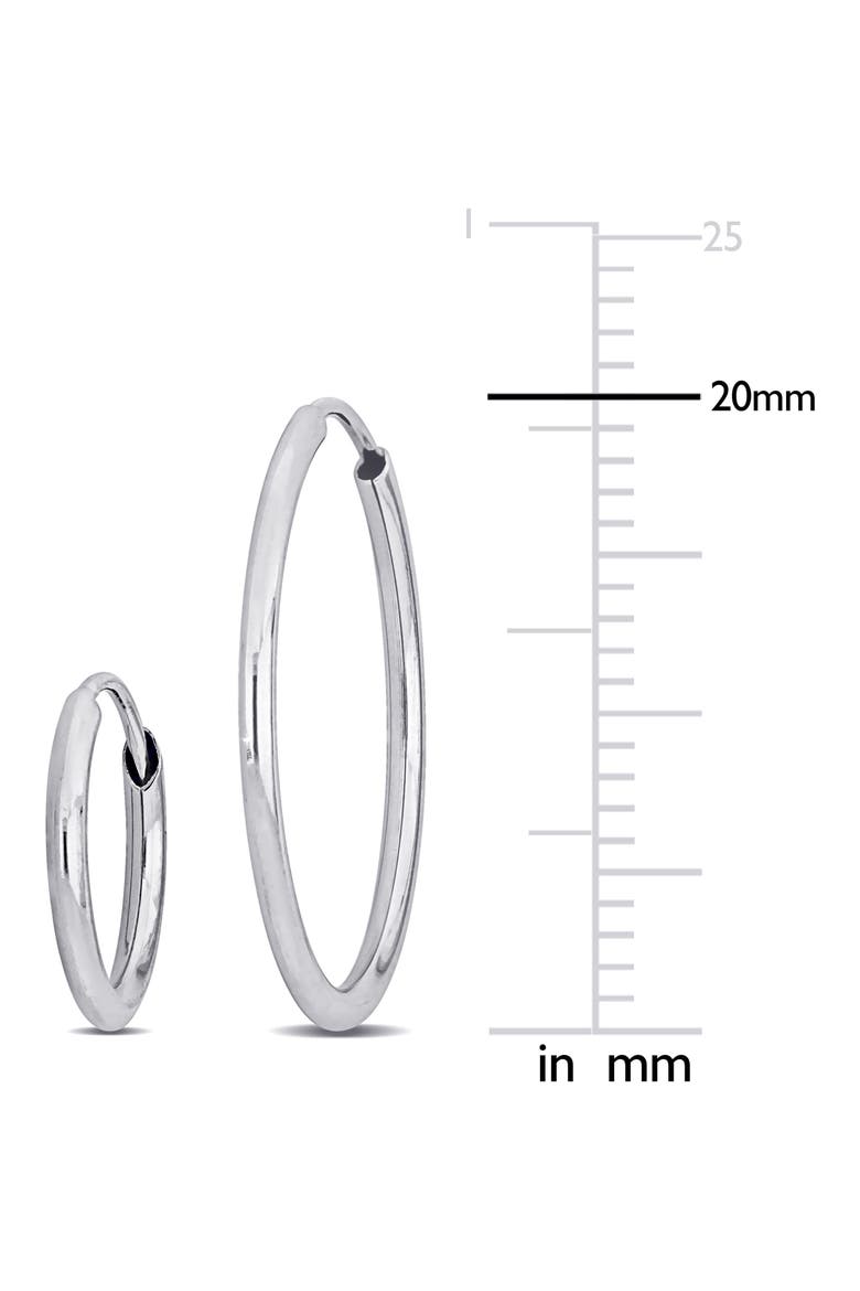 Set of 2 14K White Gold Hoop Earrings, Alternate, color, WHITE GOLD