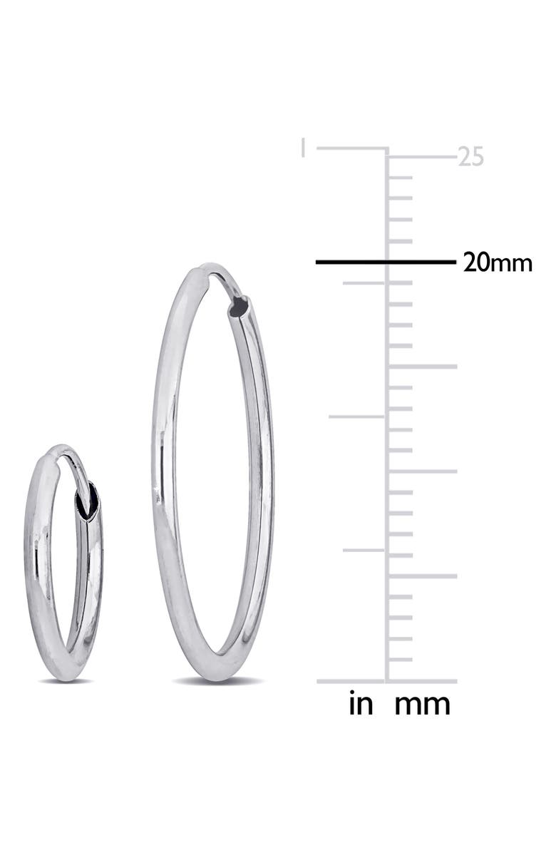 DELMAR Set of 2 14K White Gold Hoop Earrings, Alternate, color, 