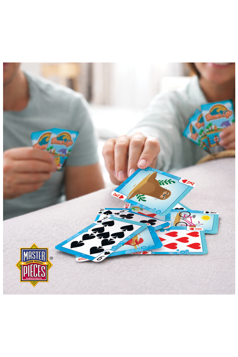 Beach Life Playing Cards, Alternate, color, Multicolor