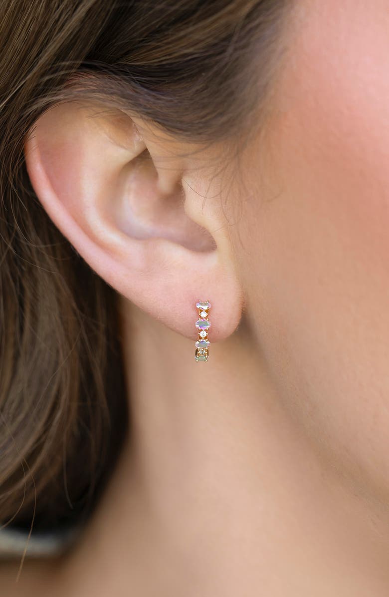 Girls Crew Iridescent Galaxy Huggie Hoope Earrings, Alternate, color, Gold