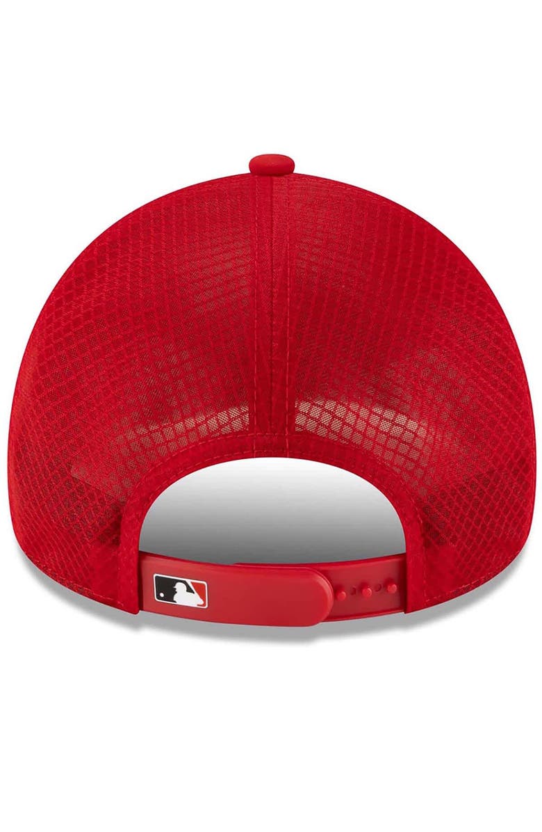 New Era Men's New Era Red Cincinnati Reds 2026 Batting Practice Apex 9FORTY Adjustable Trucker Hat, Alternate, color, Red