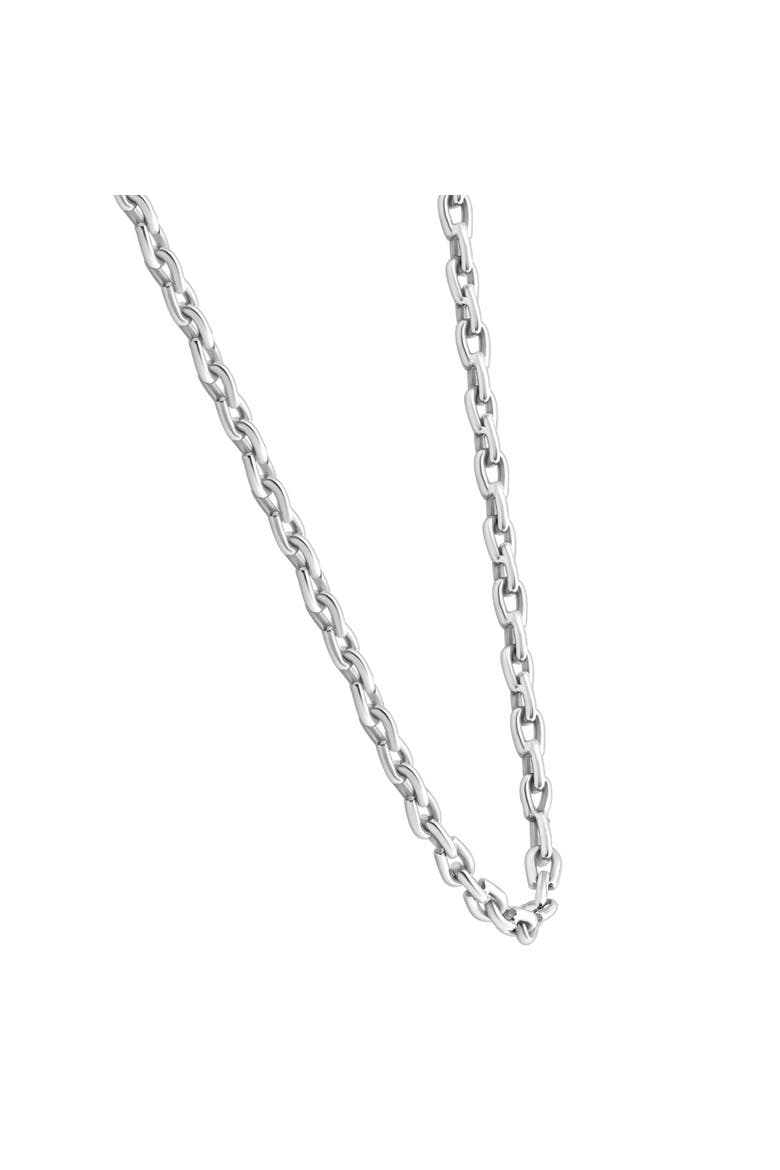 Men's Polished Steel Single Tone Clasp 6mm Flexible Link  24" Chain, Alternate, color, Stainless Steel