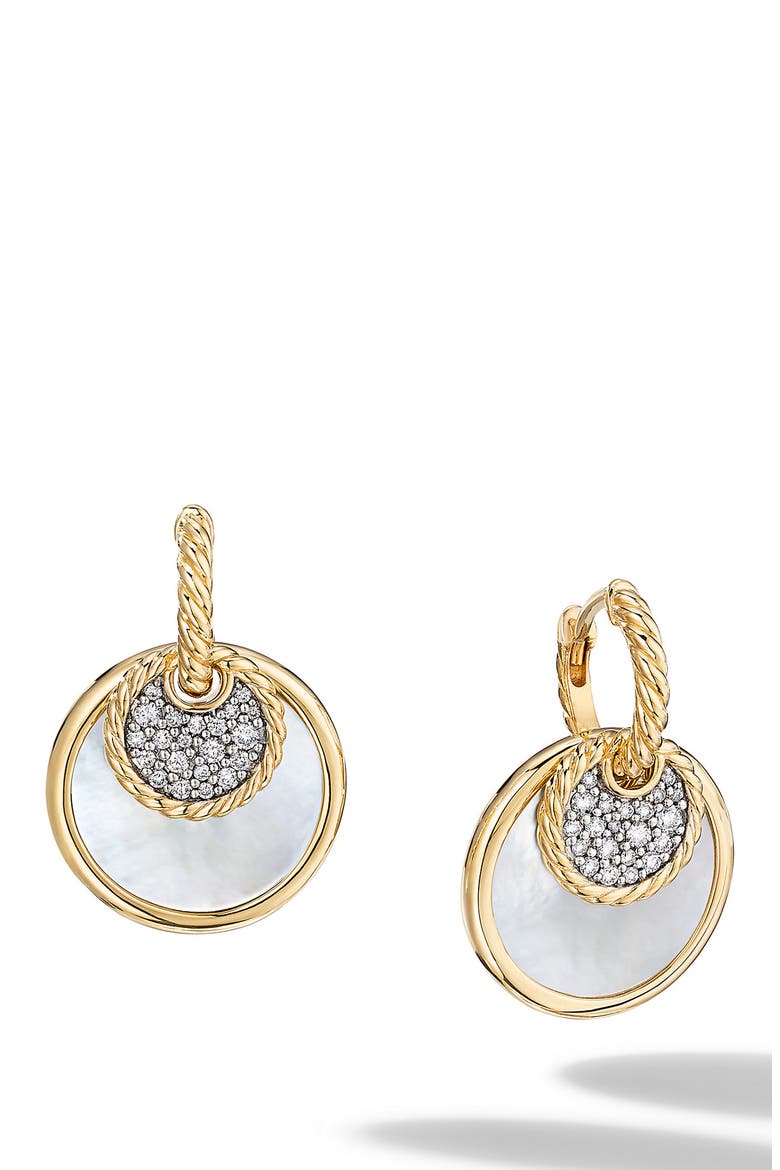 Elements Convertible Drop Earrings with Pavé Diamonds, Alternate, color, BLACK ONYX / YELLOW GOLD